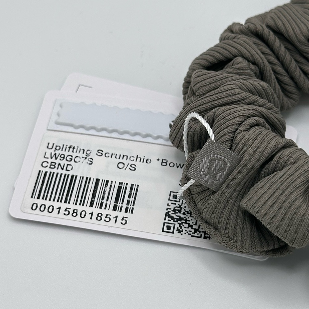 Lululemon Uplifting Bow Scrunchie Gray Ribbed Scrunchie